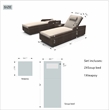 Patio Brown Rattan Outdoor Chaise Lounge Set with Table (Set of 2)