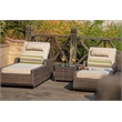 Patio Brown Rattan Outdoor Chaise Lounge Set with Table (Set of 2)