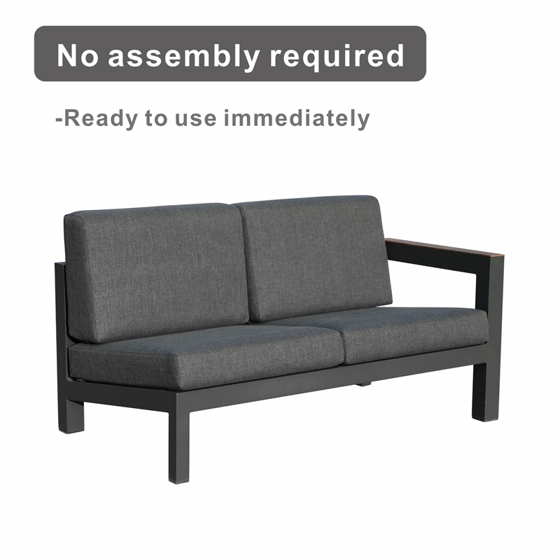 Patio Gray Aluminum 6-Person Outdoor Seating Group with Cushions