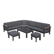 Patio Gray Aluminum 6-Person Outdoor Seating Group with Cushions