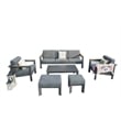 Patio Gray Aluminum 4-Person Outdoor Seating Group with Cushions
