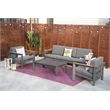 Patio Gray Aluminum 5-Person Outdoor Seating Group with Cushions