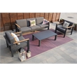 Patio Gray Aluminum 5-Person Outdoor Seating Group with Cushions