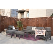 Gray Aluminum 5-Person Outdoor Seating Group with Cushions and Ottomans