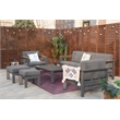 Gray Aluminum 5-Person Outdoor Seating Group with Cushions and Ottomans