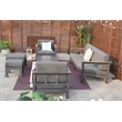 Gray Aluminum 5-Person Outdoor Seating Group with Cushions and Ottomans