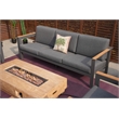Aluminum 7-Person Seating Group with Fire Pit and Gray Cushions