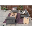 Gray Aluminum 4-Person Seating Group with Fire Pit and Cushions
