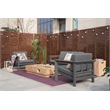 Gray Aluminum 4-Person Seating Group with Fire Pit and Cushions