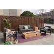 Gray Aluminum 4-Person Seating Group with Fire Pit and Cushions