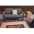 Gray Aluminum 4-Person Seating Group with Fire Pit and Cushions