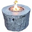 Direct Wicker Gray Metal Stone Propane Outdoor Fire Pit Table