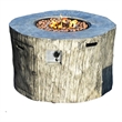 Direct Wicker Gray Metal Stone Propane Outdoor Fire Pit Table
