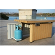 Direct Wicker Teak Cast Iron Outdoor Fire Pit Table with Lid