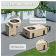 Direct Wicker Brown Metal Outdoor Fire Pit Table With Ice Bucket