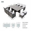 Gray Aluminum 6-Person Outdoor Dining Set with 6 Chairs and 4 Ottomans