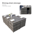 Gray Aluminum 6-Person Outdoor Dining Set with 6 Chairs and 4 Ottomans