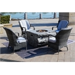 Gray Aluminum 4-Person Outdoor Seating Group with Gray Cushions