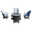 Gray Aluminum 4-Person Outdoor Seating Group with Gray Cushions