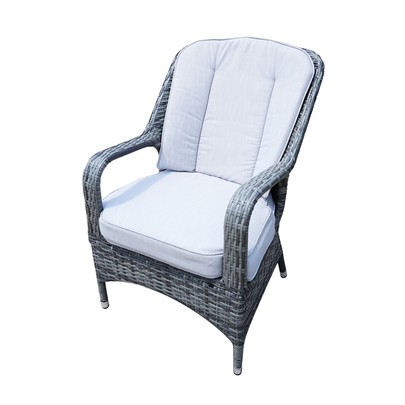 Gray Aluminum 4-Person Outdoor Seating Group with Gray Cushions