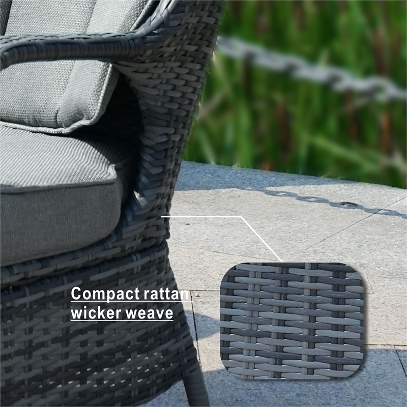 Gray Aluminum 4-Person Outdoor Seating Group with Gray Cushions