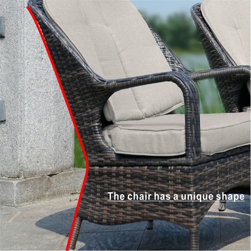 Gray Aluminum 4-Person Outdoor Seating Group with Gray Cushions