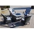 Gray Aluminum 4-Person Outdoor Seating Group with Gray Cushions
