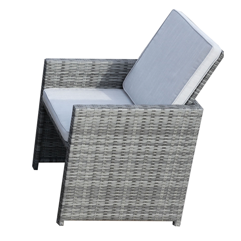 Gray Aluminum 4-Person Patio and Outdoor Seating Group with Cushions