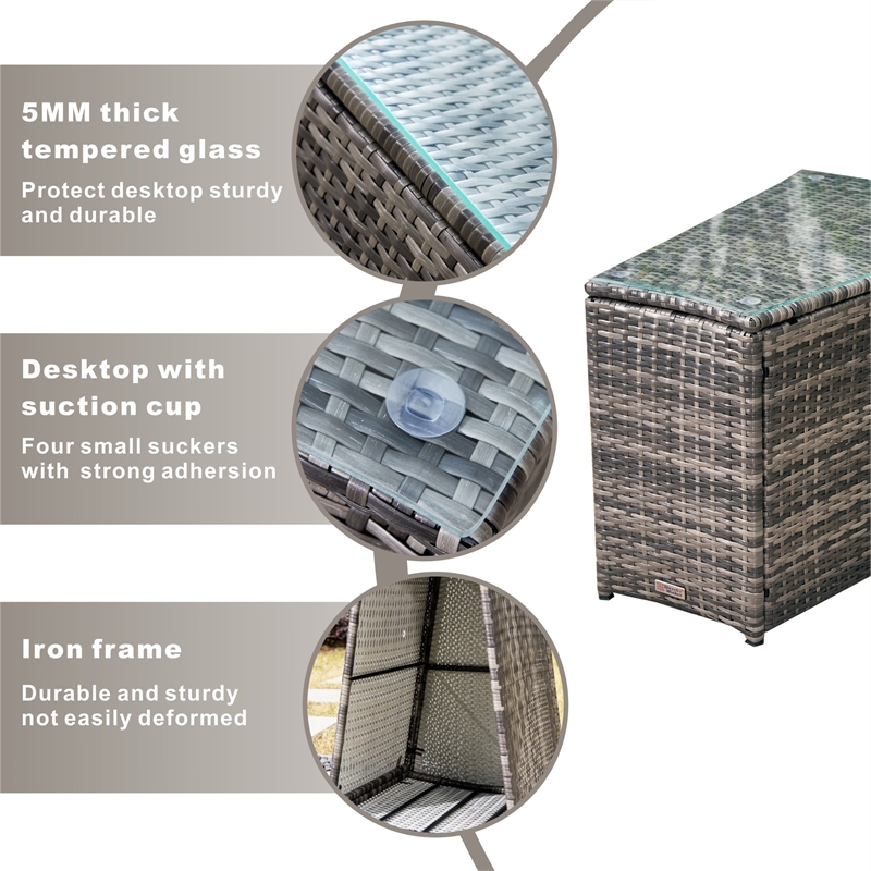 Direct Wicker Gray 6-Person Outdoor Seating Group with Cushions and Firepit