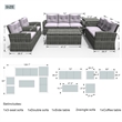 Gray Aluminum 7-Person Outdoor Seating Group with Cushions and Firepit