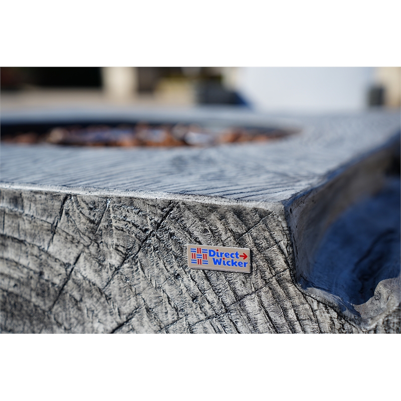Modern Gray Aluminum Stone Propane Patio Outdoor Fire Pit Table