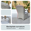 Modern Grey Aluminum 6-Seater Outdoor Dining set and Rattan Chair with Cushions