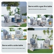Modern Grey Aluminum 6-Seater Outdoor Dining set and Rattan Chair with Cushions