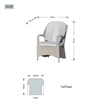 Modern Grey Aluminum 6-Seater Outdoor Dining set and Rattan Chair with Cushions