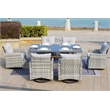 Gray Aluminum Rectangular 6 - Person Outdoor Dining Set with Cushions