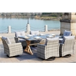 Gray Aluminum Rectangular 6 - Person Outdoor Dining Set with Cushions