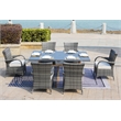 Gray Aluminum Rectangular 6 - Person Outdoor Dining Set with Cushions