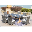 Gray Aluminum Rectangular 6 - Person Outdoor Dining Set with Cushions