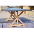 Modern Gray Aluminum Patio  Outdoor Dining Table with Umbrella Hole