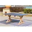 Modern Gray Aluminum Patio  Outdoor Dining Table with Umbrella Hole
