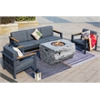 Gray Aluminum 5-Person Patio Outdoor Seating Group with Cushions and Firepit