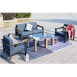 Gray Aluminum 4-Person Patio and Outdoor Seating Group with Cushions