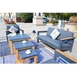 Gray Aluminum 4-Person Patio and Outdoor Seating Group with Cushions