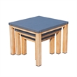 Patio Furniture Gray Square Aluminum Outdoor Coffee Table (Set of 3)