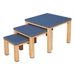 Patio Furniture Gray Square Aluminum Outdoor Coffee Table (Set of 3)