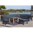 Gray Aluminum 6-Person Outdoor Seating Group with Cushions