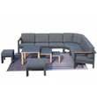 Gray Aluminum 6-Person Outdoor Seating Group with Cushions