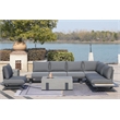 Patio Gray Aluminum 7-Person Outdoor Seating Group with Fire Pits