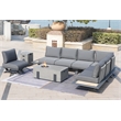 Patio Gray Aluminum 7-Person Outdoor Seating Group with Fire Pits