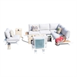 Patio White Aluminum 7-Person Outdoor Seating Group with Fire Pits